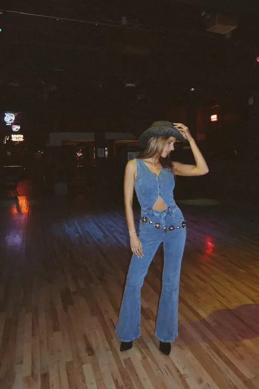 Lainey Bootcut Denim Jumpsuit